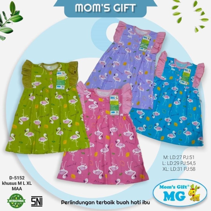 Dress anak Moms Gift Motif PLaminggo/baju anak Perempuan Moms gift