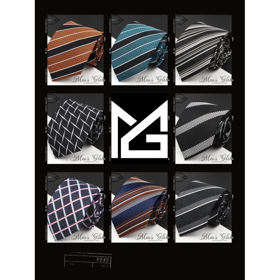 DASI PRIA LEBAR 8 CM KANTOR WEDDING STRIP NAVY HITAM MERAH CASUAL