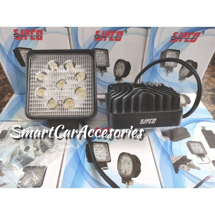 READY STOK Lampu Kerja Kabut Foglamp Tembak Sorot 9 Led Cree 27 Watt Kotak SIFCO