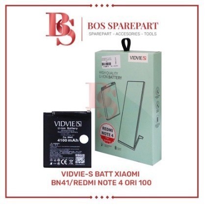 VIDVIE-S BATERAI XIAOMI BN41 / REDMI NOTE 4 ORI 100%