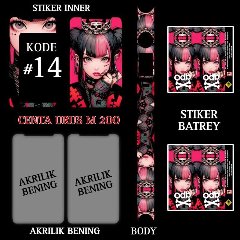 

Premium Cut - Stiker Vnil M200 Bonus Akrilik Bening Kode 14 Garskin Stiker / Case Custom Terlaris 2PCS/ Fullbody