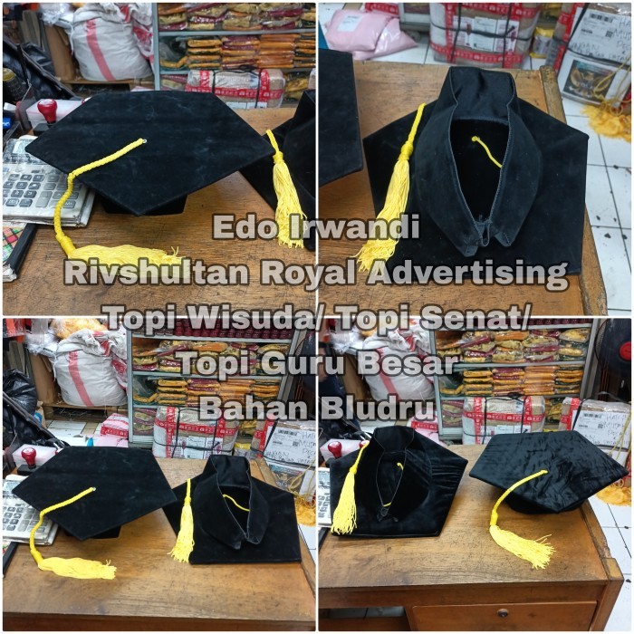 New.. Topi Toga Wisuda Bludru Topi Senat Topi Guru Besar Topi Rektor