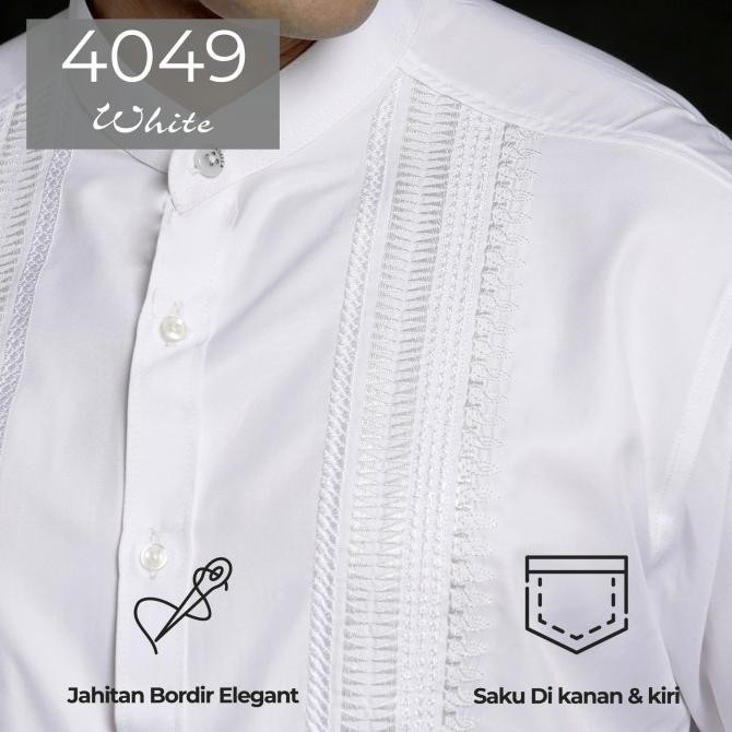 CASELLA BAJU KOKO PRIA LENGAN PENDEK | BAJU KOKO PUTIH IBRAHIM