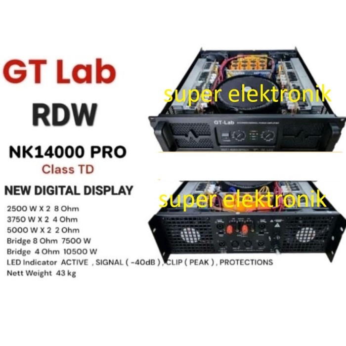 PROMO Power Amplifier RDW GT Lab NK14000 PRO NK14000PRO 2 Channel Class TD