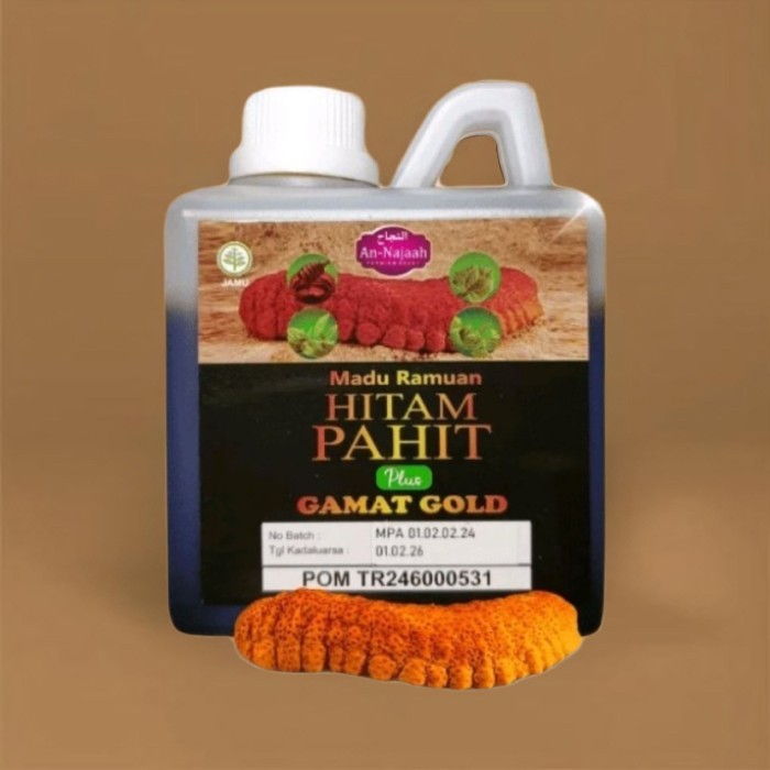 

ORIGINAL Madu Ramuan Hitam Pahit Gamat Gold 500 gr Propolis Insulin An Najaah PREMIUM