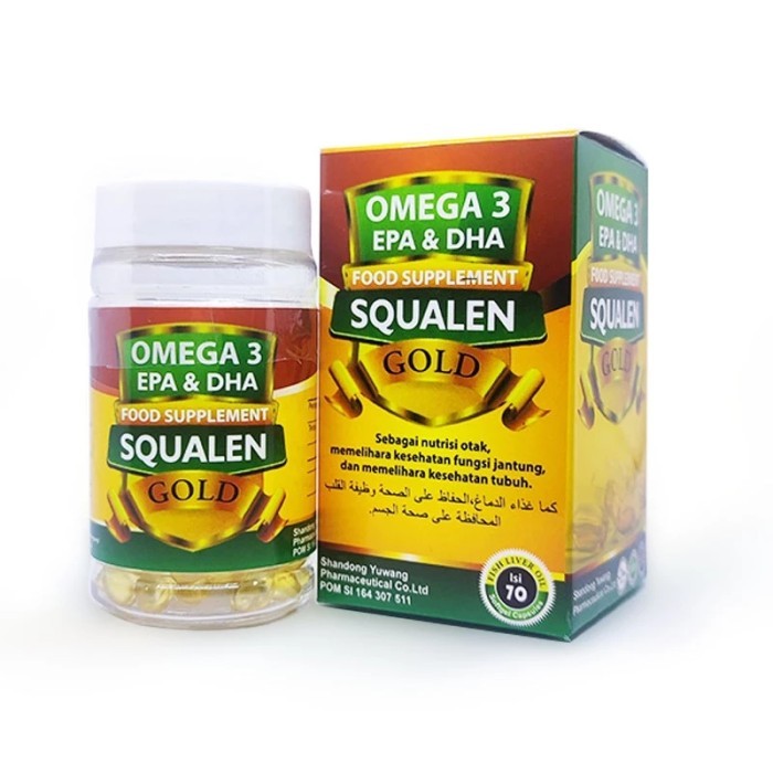 

ORIGINAL Fish Oil Minyak Ikan Omega 3 EPA & DHA Food Suplemen Squalene Gold PREMIUM