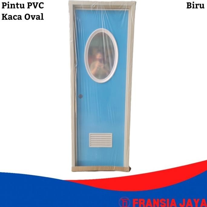 Pintu Pvc Kamar Mandi Kaca Oval Biru Vjstore12