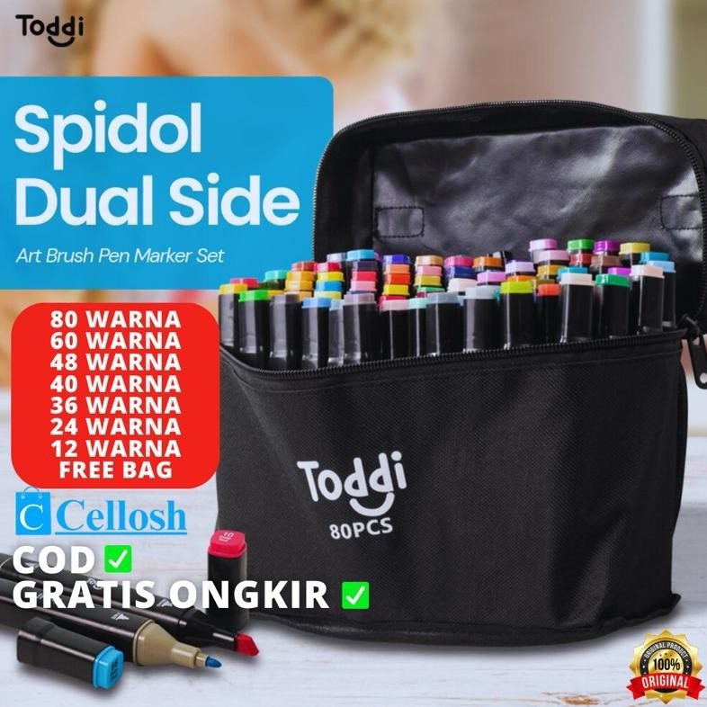 

ORIGINAL Spidol Stabilo 12 24 30 36 40 48 60 80 Warna Dual Side Fine Art Brush Pen Animation Marker Set Sketsa dal-88