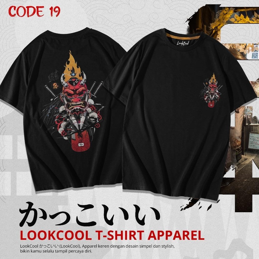 Kaos ONI MASK Kaos Jepang Oversize