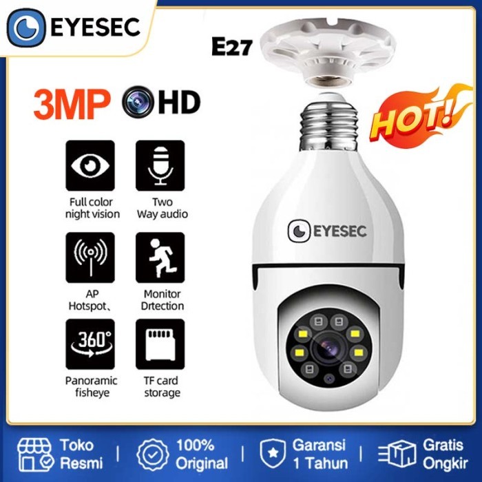 TERBARU - EYESEC CCTV Kamera CCTV LAMPU Bohlam IP Camera CCTV Wifi 3MP Full HD