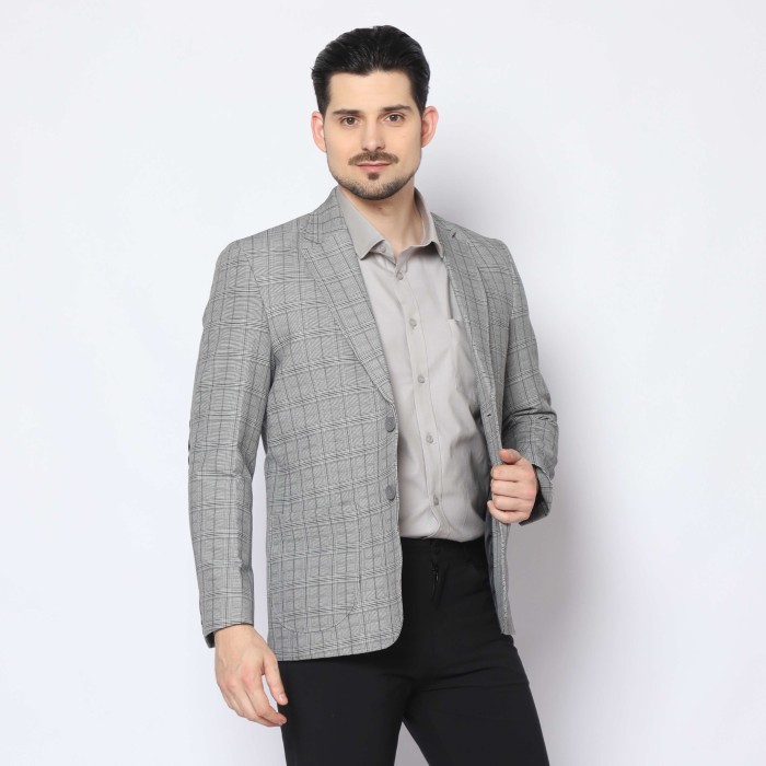 Klayton Wear - Hadrian Blazer Pria Slim Fit Kotak-kotak