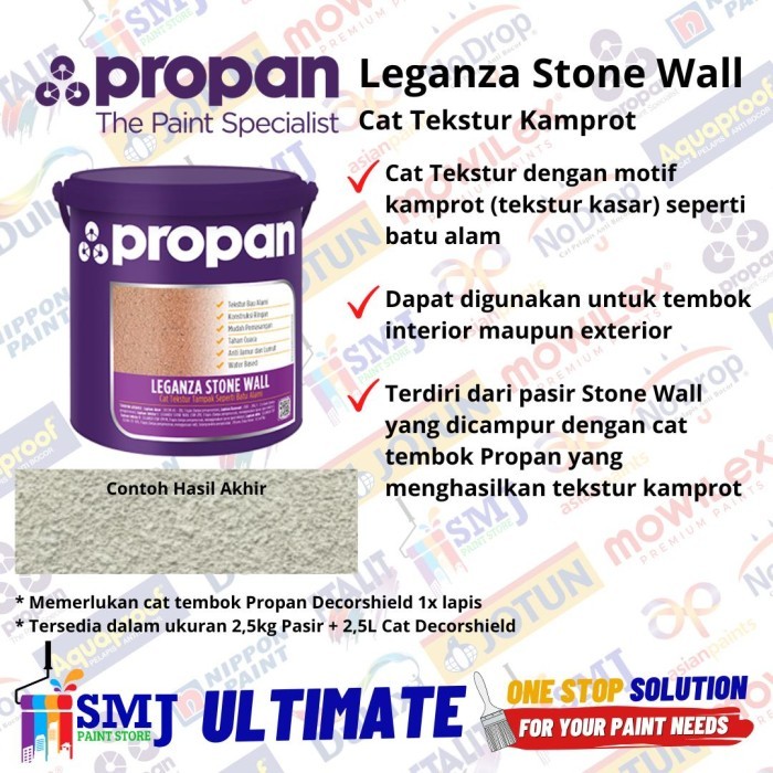 Cat Tembok Texture Motif Batu Alam PROPAN LEGANZA STONEWALL Terbaru