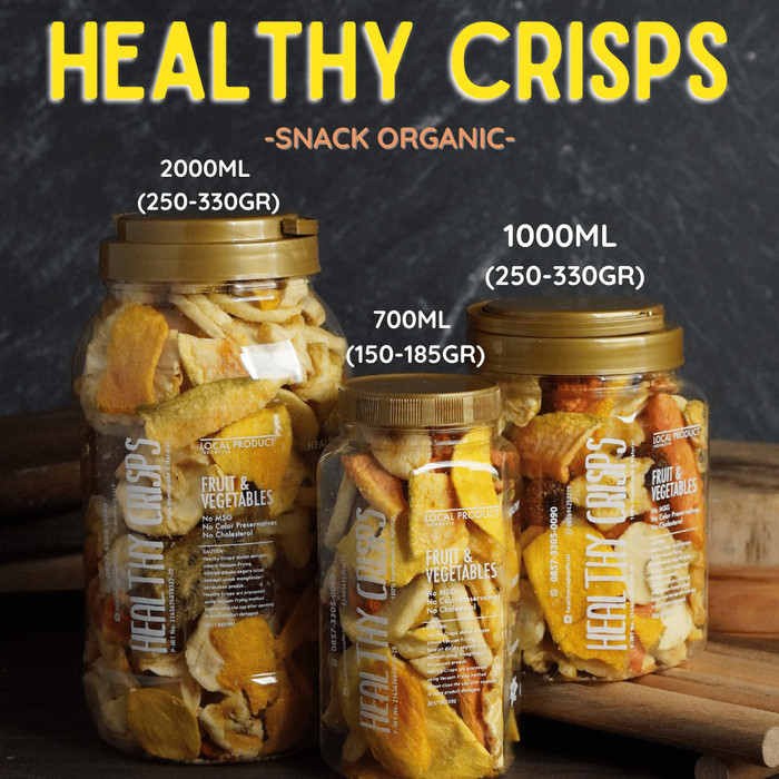 

Ready Stock Healthy Crisps - 1000Ml (250-330Gr) - Request Keripik Buah Isi Packing Aman