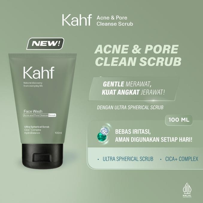 KAHF ACNE PORE CLEANSE FACE WASH 100 ML TRIPLE PACK - PAKET SABUN WAJAH PRIA ISI 3