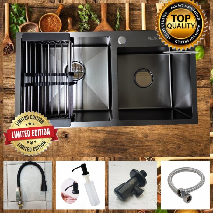 Promo sink 2 lubang hitam komplit