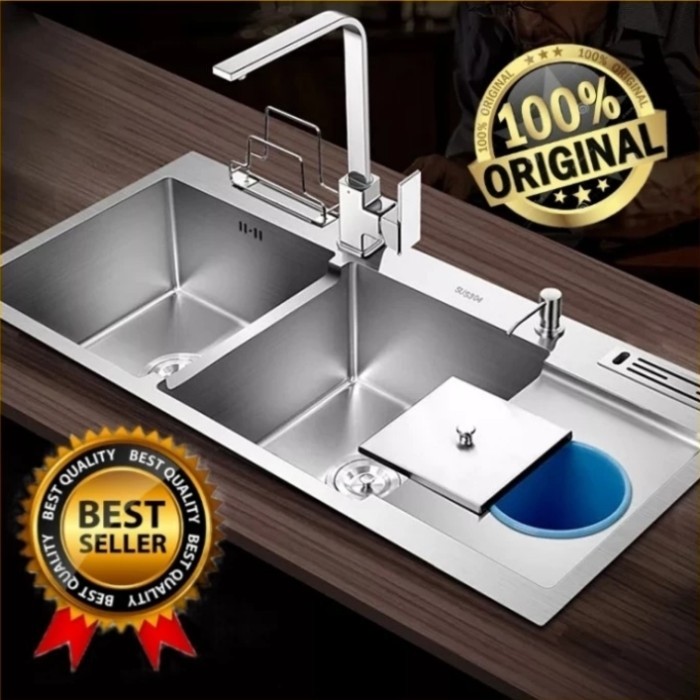 KITCHEN SINK THSINK 10048 STAINLESS SUS 304/BAK CUCI PIRING KOMPLIT