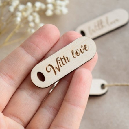 

Custom Hang Tag Classic Gift Label Tag Kayu Hiasan Hampers Parcel Kado