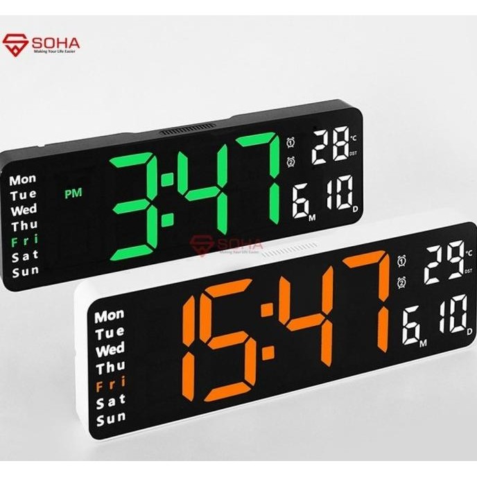 

JD-6629 Jam Digital LED Besar Tampilan Jelas Dinding / Kalender Alarm P52T