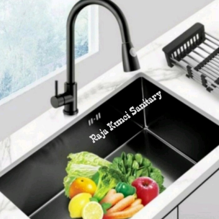 Kitchen Sink 8050 Black/Hitam/Bak Cuci Piring Stainless/1 Lubang