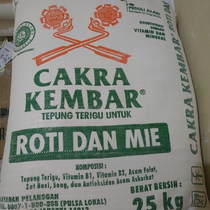

BARANG TERLARIS Tepung CAKRA KEMBAR 25 KG khusus Gojek Grab INSTANT