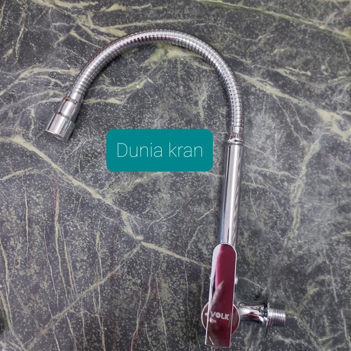 kran angsa tembok flexsible engkol volk / kran cuci piring