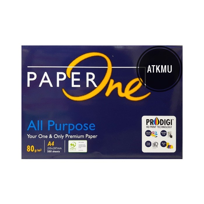 

Kertas HVS Fotocopy A4 80gr PAPERONE 500 Lembar / Kertas Putih
