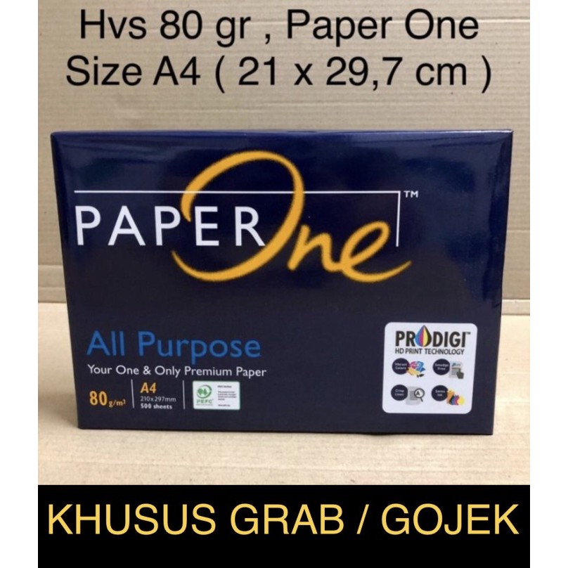 

Hvs A4 80 gr Paper One ( rim ) KHUSUS GRAB / GOJEK