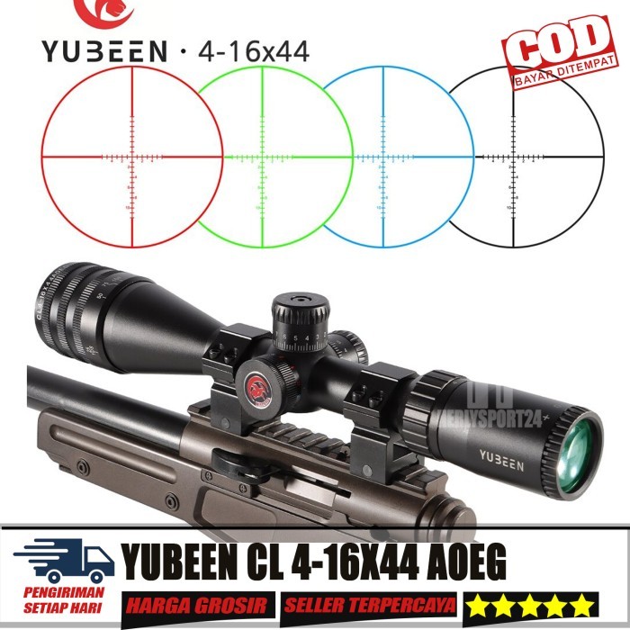 TELESKOP YUBEEN CL 4-16X44AOEG SCOPE YUBEEN CL 4-16X44 AOE TAHAN GETAR