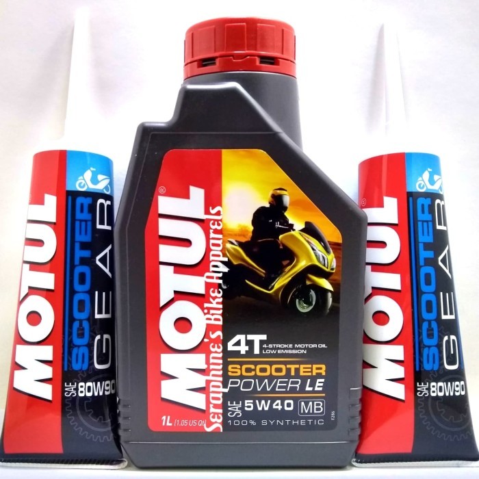 PAKET OLI MOTUL SCOOTER POWER LE 5W40 + OLI GEAR MOTUL NMAX PCX AEROX