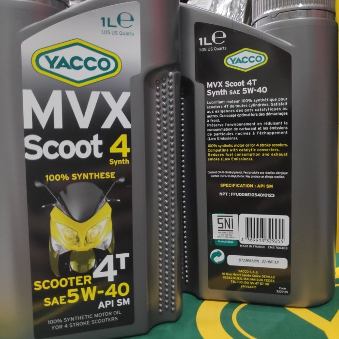 OLI MOTOR MATIC YACCO MVX SCOOT 4 5W-40 SYNTHETIC