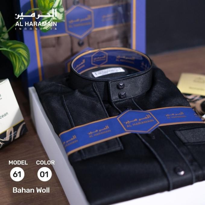 Gamis Pria Al Haramain + Jubah Haramain Woll Model (61) Non Manset Terlaris
