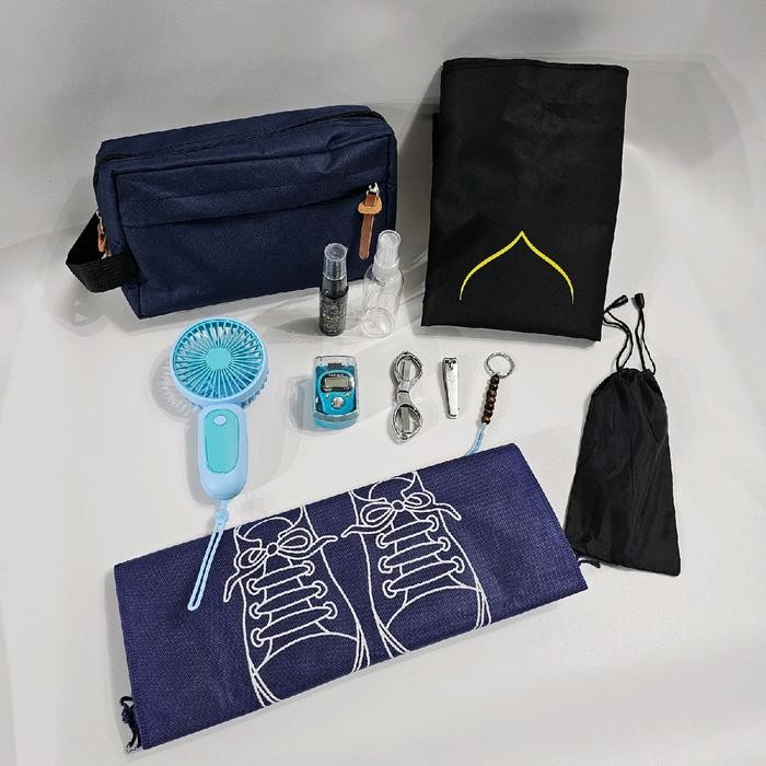Perlengkapan Umroh Wanita dan Pria paling komplit / perlengkapan Haji dan Umroh dalam 1 tas pouch