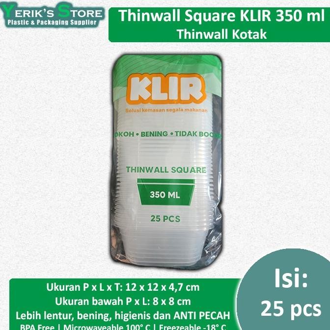 

,,,,,,,] Thinwall Square 350ml THIN WALL KOTAK MAKAN PLASTIK PERSEGI ANTI PECAH