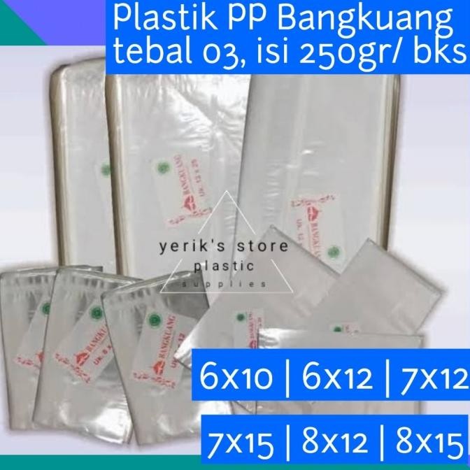 

best produk] Plastik PP Bangkuang 6x10, 6x12, 7x12, 7x15, 8x12, 8x15 (Tebal 03)