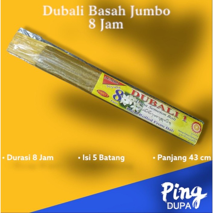 Silahkan Order] Dupa Hio Dubali Jasmine Basah 8 Jam Jumbo Handmade Bali