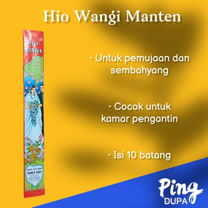 best seller] Dupa Hio Wangi Istimewa Cap Manten isi 10 batang