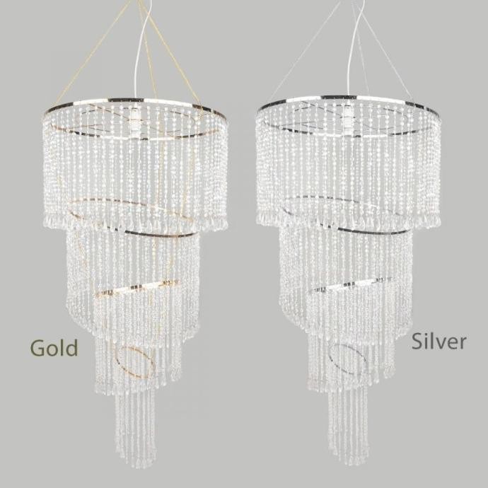 Produk Unggulan] Lampu Hias Chandelier Dekorasi Gantung Suspension Crystal Chandelier