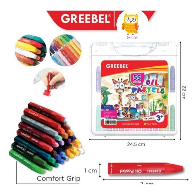 

GREEBEL CRAYON KRAYON KIDS OIL PASTEL (55 WARNA) UNTUK ANAK NON TOXIC