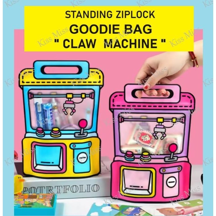 

best produk] CLAW MACHINE - Standing ziplock snack bags - goodie bag - ultah - ulang tahun - hampers - lucu - plastik