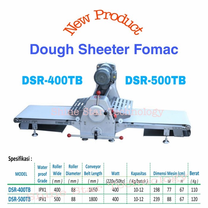 Fomac Dough Sheeter Table Top  DSR-400TB & DSR-500TB Mesin Pemipih Adonan Roti Pastry Pizza