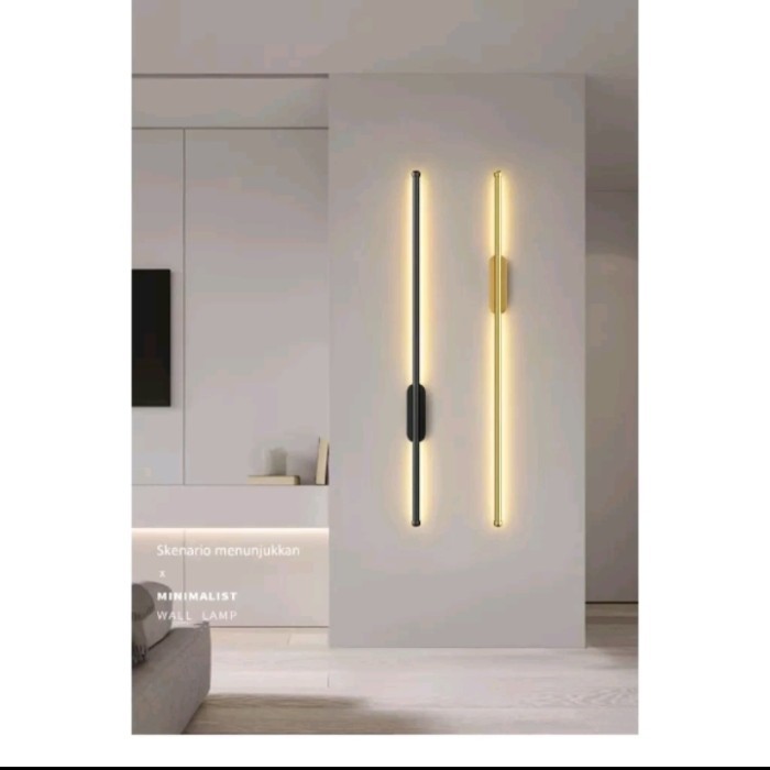 Lampu dinding minimalis led strip hias kamar tidur
