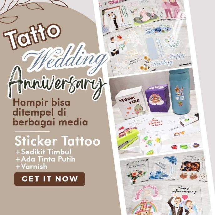 

^^^^^] Sticker UV Stiker Tato Wedding Anniversary Hadiah Gift Suvenir Pacaran Nikahan Nikah Boyfriend Girlfriend Sticker Ceremony 3 Dimensi Nyata Tinta UV Tattoo Cutting