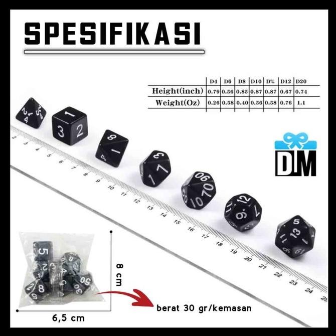 :>:>:>:>] Dadu 20 ANGKA Unik 1 Set Prisma Segi 20 - 12 sd 6 sama sisi Polythedra