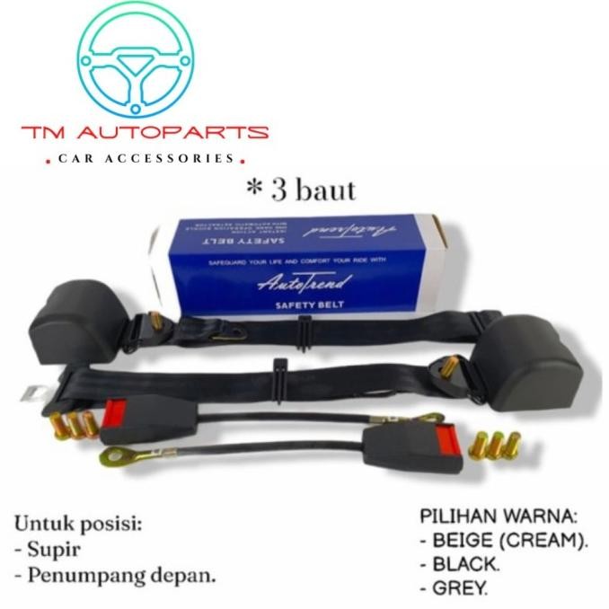 Safety belt otomatis sabuk pengaman mobil seat belt 3 titik universal