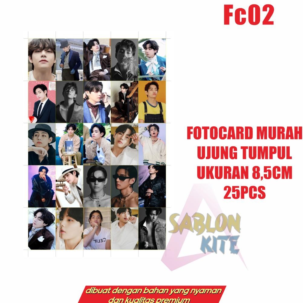 Fotocard Taehyung 25Pcs Fc2 Ujung Tumpul