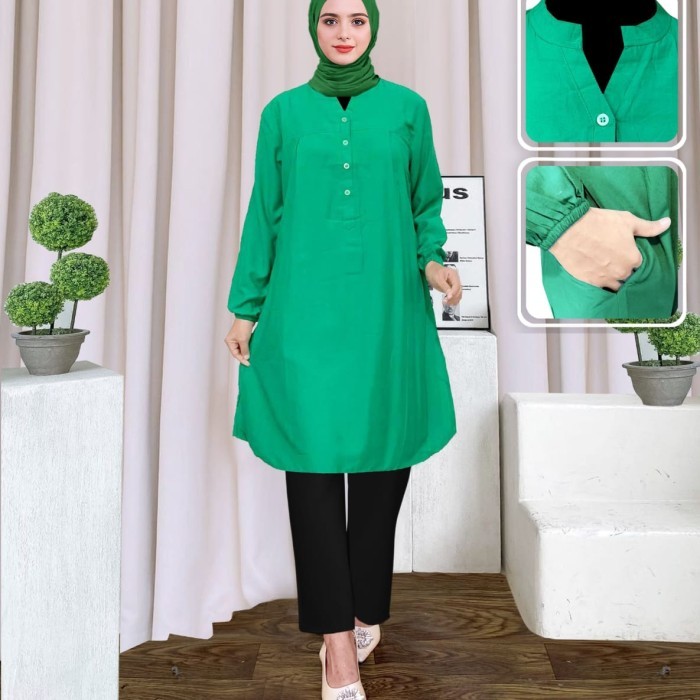 TUNIK POLOS VISCOSE JUMBO HIJAU DAUN
