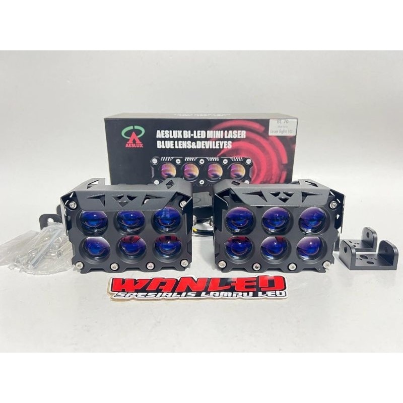 SQL 6 MATA AESLUX BL 70 LAMPU SOROT MINI LASER GUN SQL 6 MATA AESLUX BL 70 BLUE LENS 70 W X 2 140 W