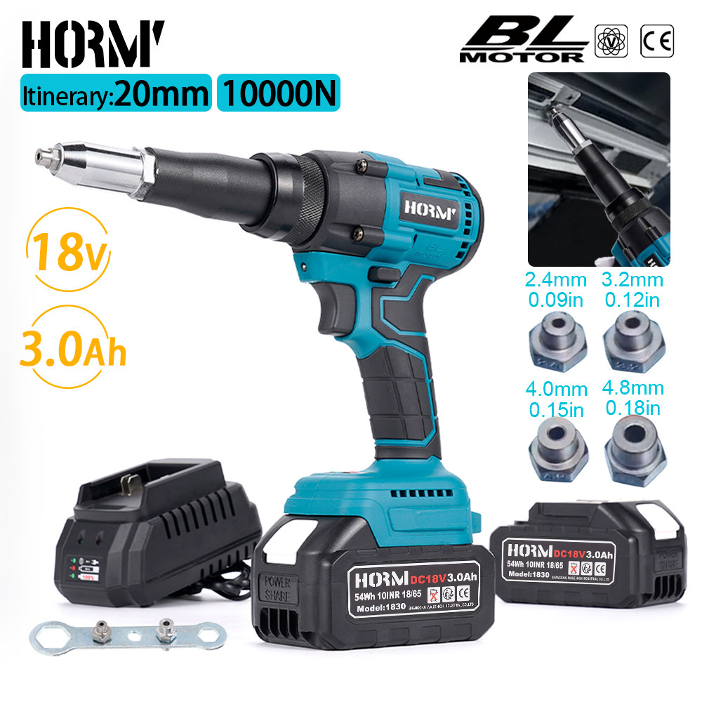 HPS 10000N Brushless Electric Rivet Gun 2.4~4.8mm Cordless Rivet Nut Gun Drill Insert Automatic Rive