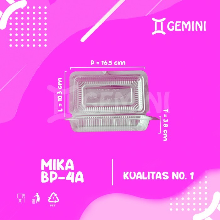 Mika Kue 4A/ Kotak Box Nasi/ Mika Makanan/ Kotak Plastik / Lunch Box
