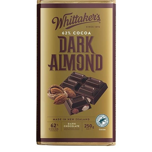 

(COKELAT) WHITTAKERS DARK ALMOND 200G Berkualitas